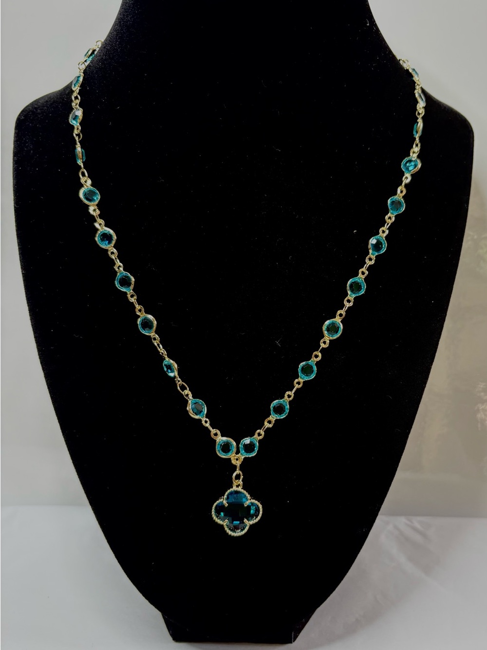 Pick One! 14k gold plated with colorful stones and clover pendant! 3 Colors!
